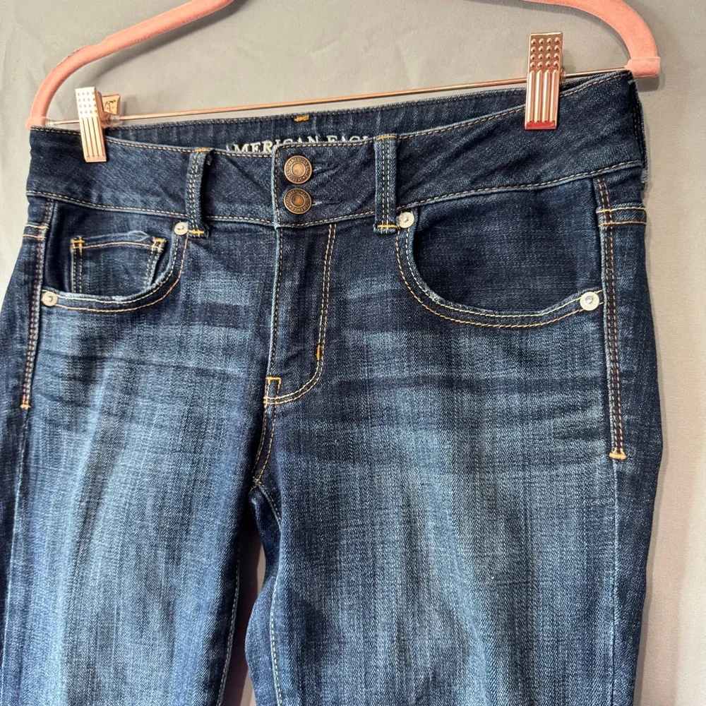 American Eagle Womens Artist Crop Stretch Capris Size 6 Blue Capsule Normcore - Picture 3 of 6